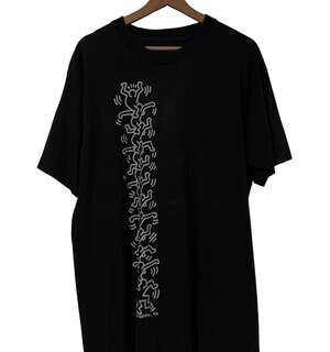 Vintage 90s Keith Haring American Legendary Pop Icon Artwork T Shirt XL